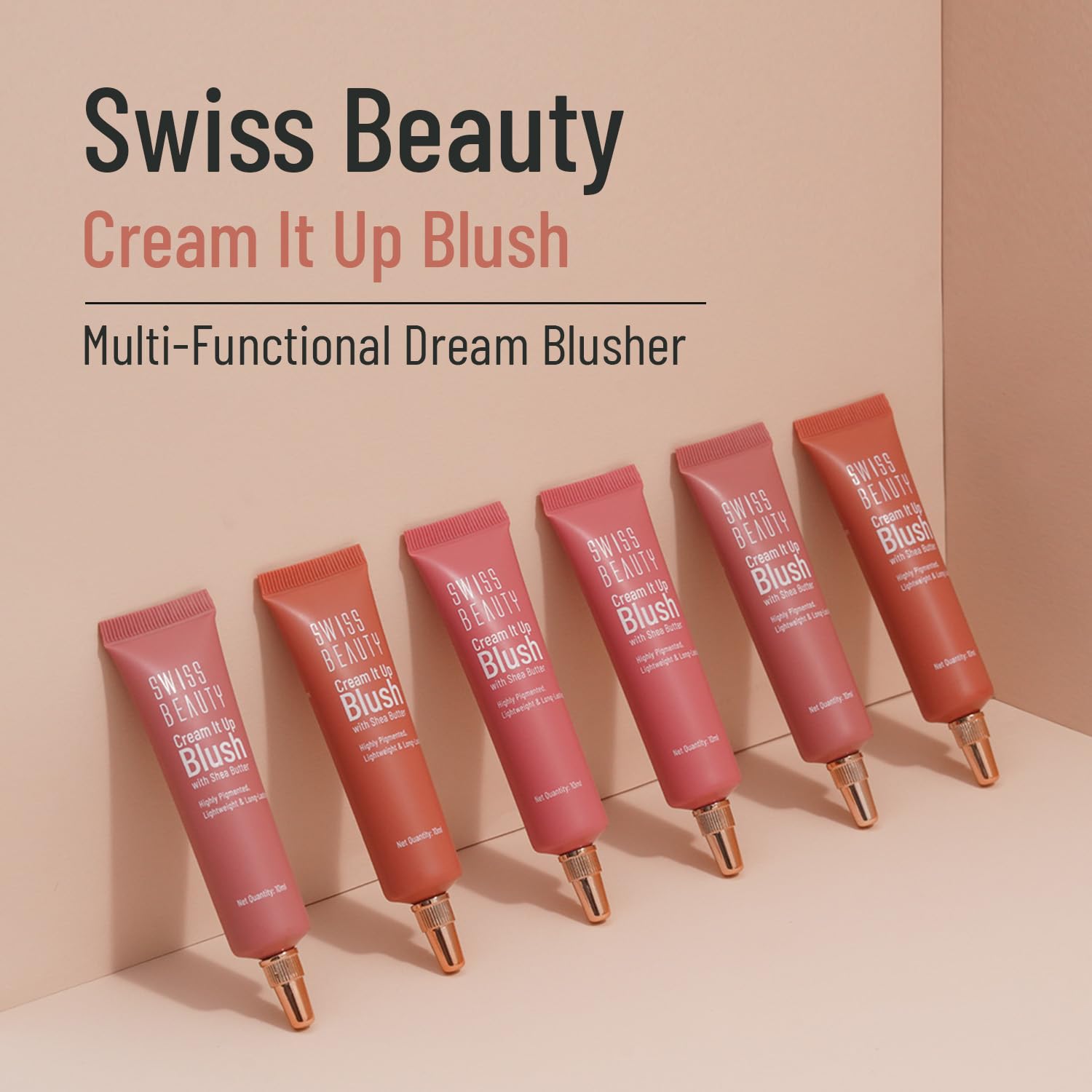 Swiss Beauty Cream It Up Blusher | Highly Pigmented | Long-lasting | Buildable & Blendable | All Skin Types | Shade - Copper Cheeks, 10ml - Image 4
