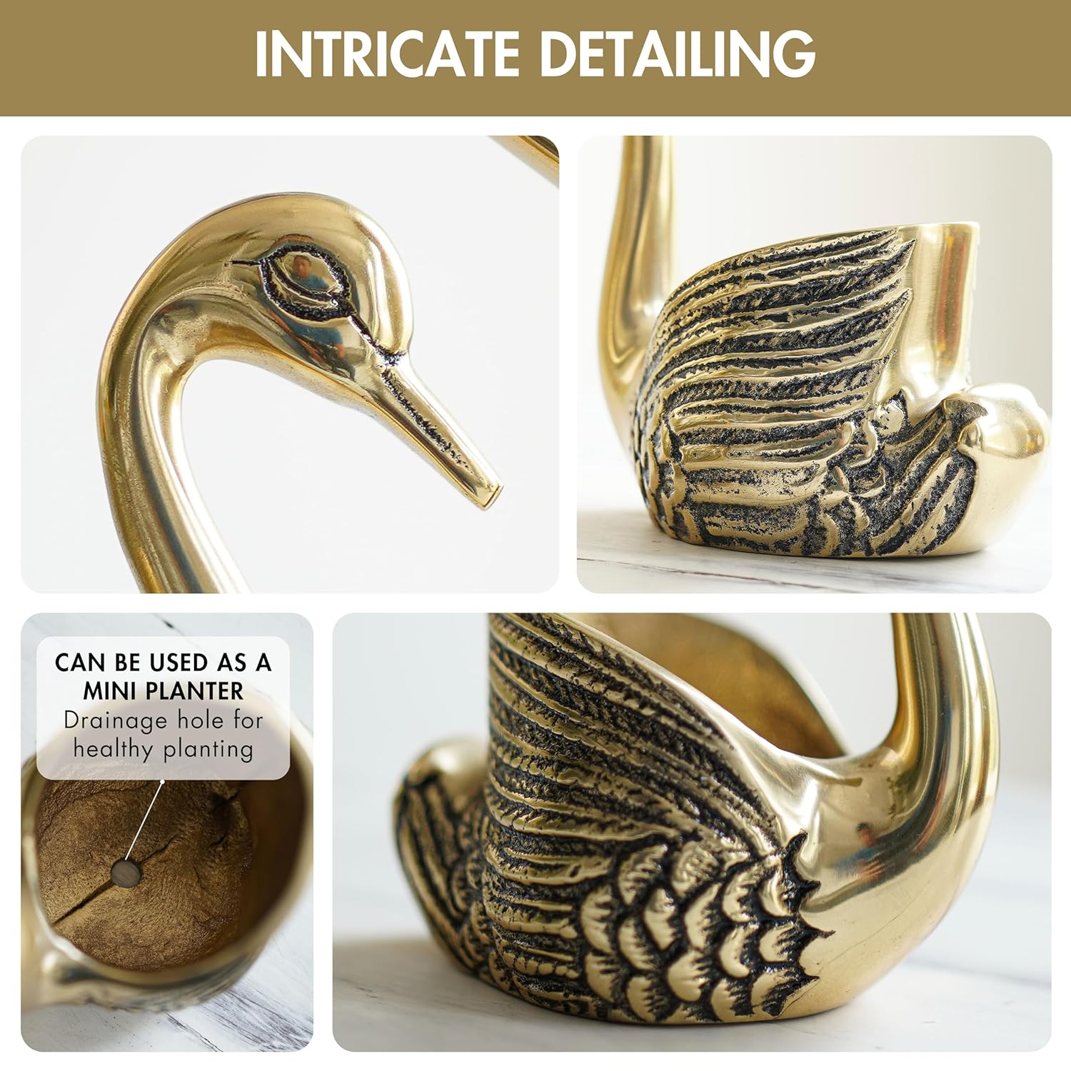Behoma Metal Pair of Swan Candle Holder & Candles Combo Gift Hamper, Festive Gifting Showpiece for Valentine's Day, Anniversary (2 Metal Swans, 2 Votive Glass Scented Candles,1 Premium Gift Box) - Image 3