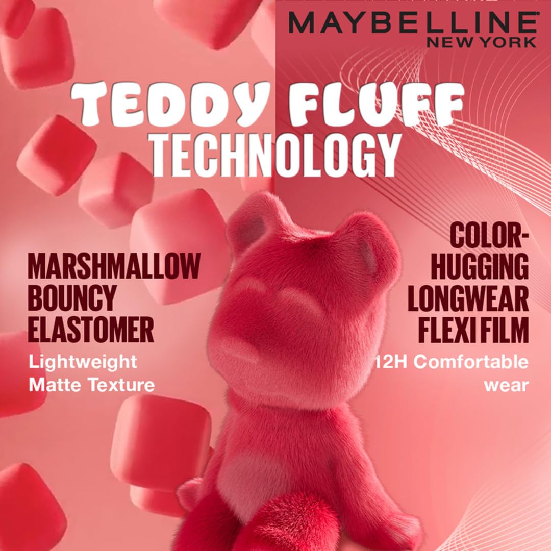 Maybelline New York Super Stay Teddy Tint - Lip and Cheek Color, Skinny Dip, 5ml | Teddy Soft Matte up to 12Hr | Multi Use | Comfortable Long wear formula |Buildable |Natural flushed look in one swipe - Image 4