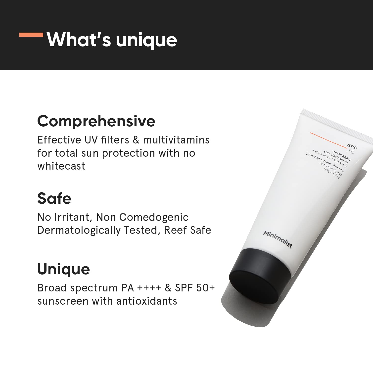 Minimalist Sunscreen SPF 50 PA++++ | Clinically Tested in US (In-Vivo) | Lightweight Cream with Multi-Vitamins | No White Cast | Broad Spectrum Niacinamide Sunscreen For Oily Skin, Dry Skin | For Women & Men | 50g (Pack of 1) - Image 4